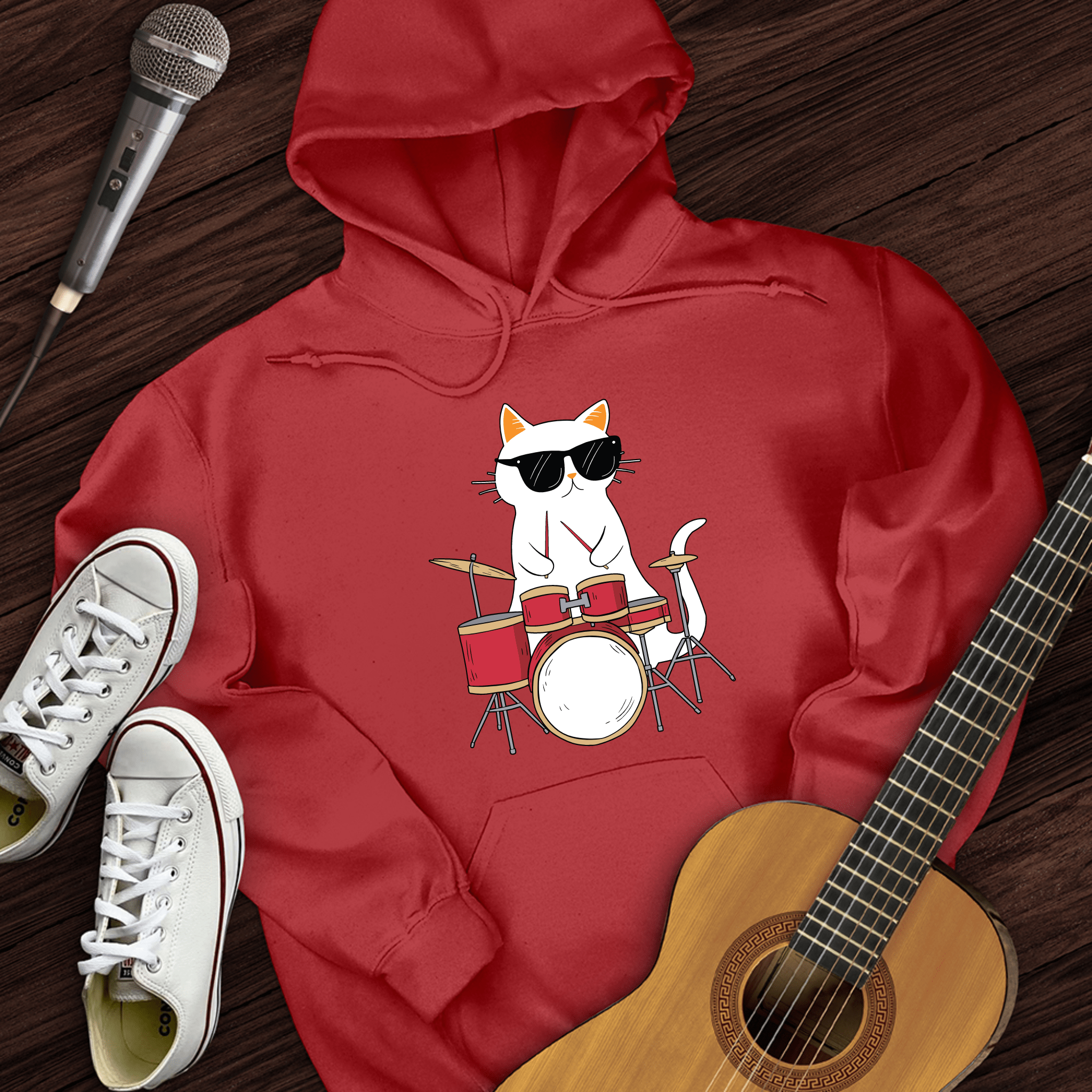 Drummer Cat Hoodie