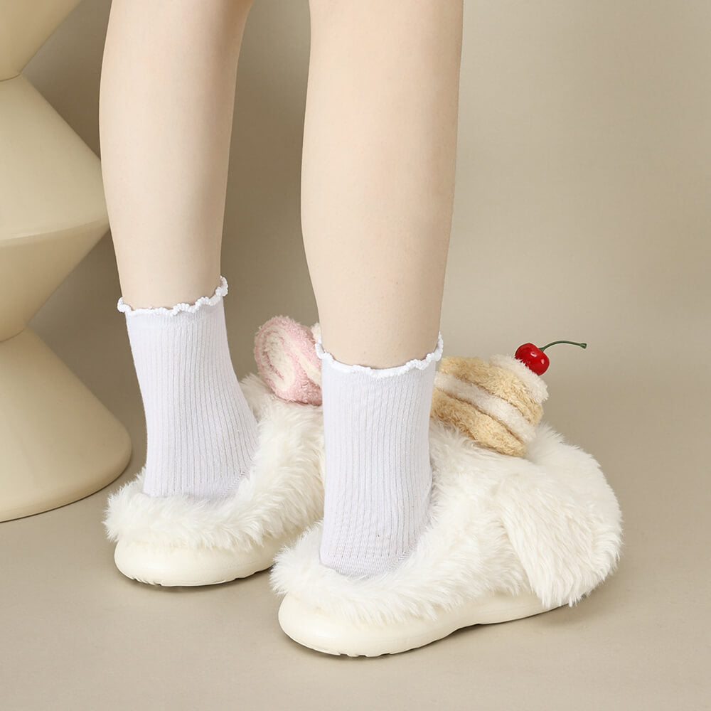Puppy & Cake Fluffy Slippers