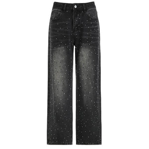 Midnight Rhinestone Baggy Jeans