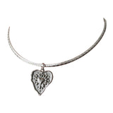 Silver Heart Coin Necklace