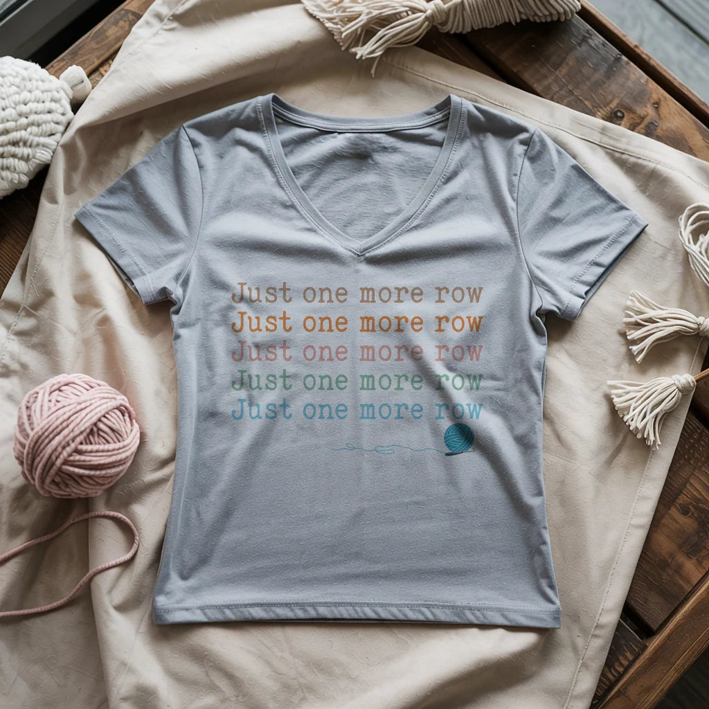 Just One More Row Lady V-neck