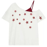 Star Girl Off Shoulder Graphic Tee