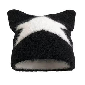 Star Print Cat Ear Hat