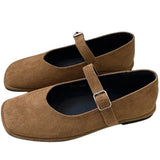 Basic Things Suede Mary Jane Flats