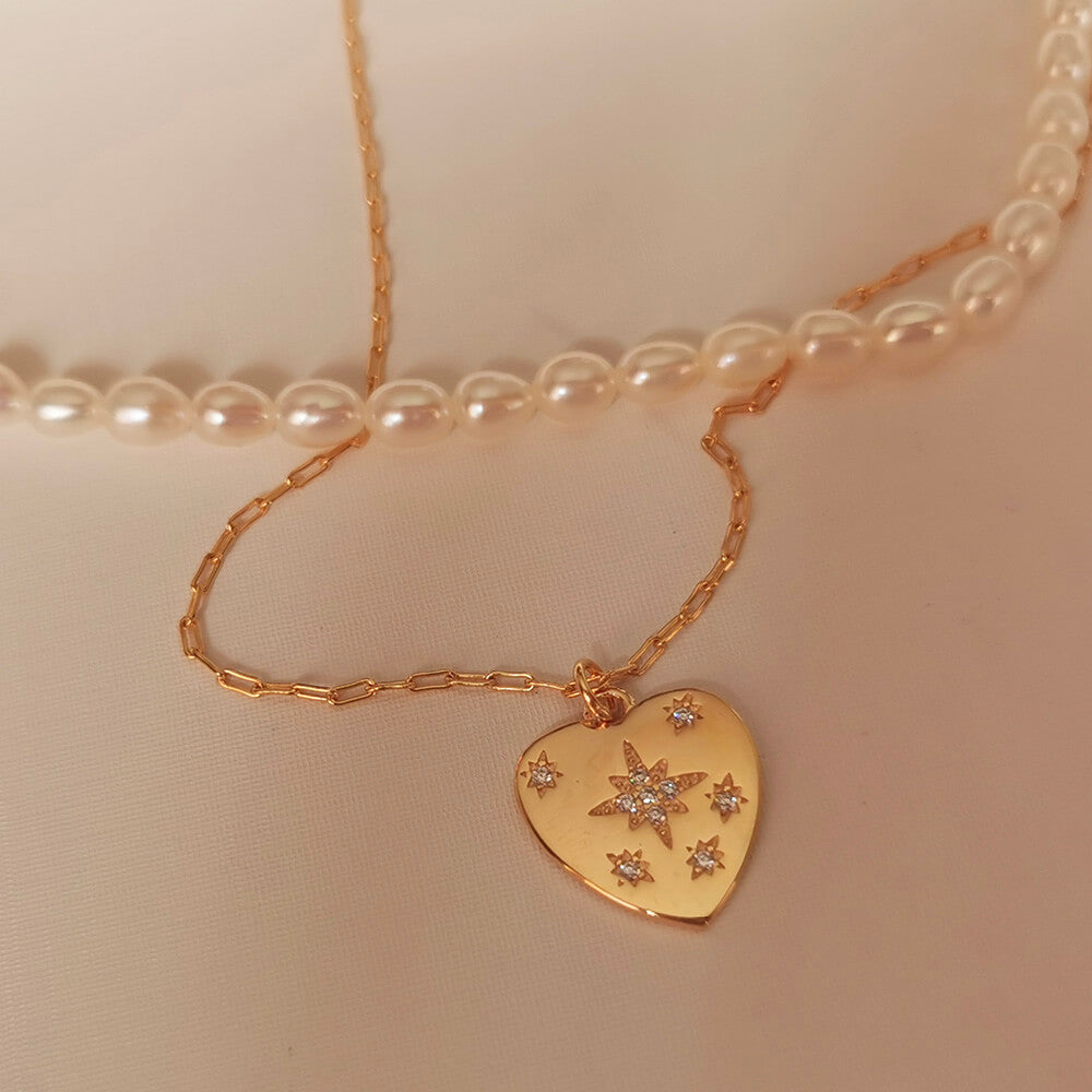 Vintage Heart Coin Necklace