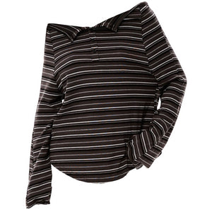 Y2K Off-Shoulder Henley Longsleeve