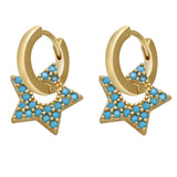 Y2K Star Drop Hoops Earrings